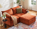 ABCASA Luxury Modular Sectional Sofa, L-Shaped 3-Seat Couch by ABCASA