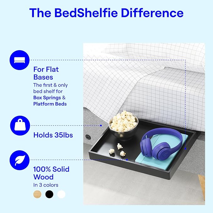 BedShelfie Bedside Shelf for Dorm Room Bunk Bed & Top Bunk, College Dorm Room - Image 4