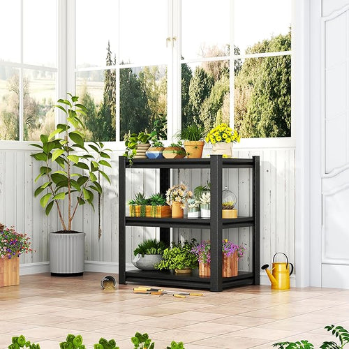 2-Tier Storage Shelves, 1200 Lbs Metal Shelving Unit, Double-Layer Columns - Image 2