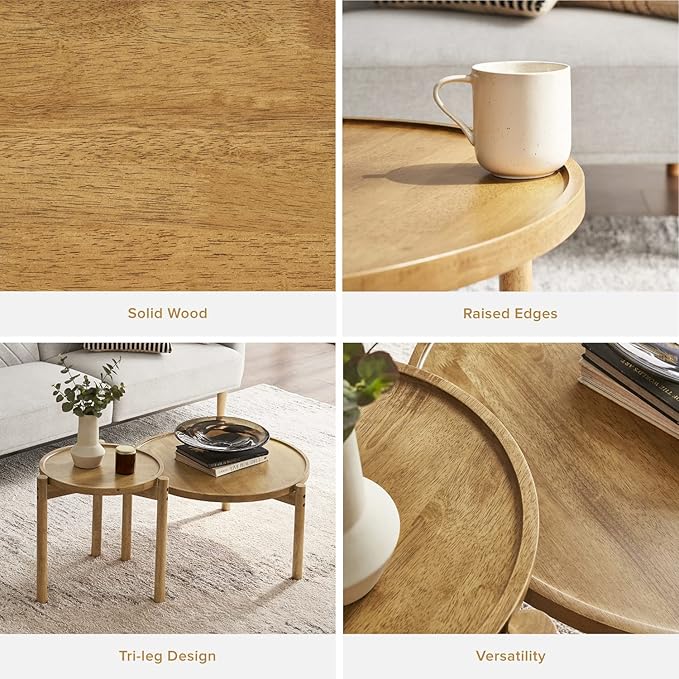 mopio Dylan Solid Wood Nesting Coffee Table Set - Image 4