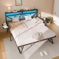 Daybed with Trundle, Heavy Duty Metal Twin Bed Frame with LED Lights & 2-Tier by furniture