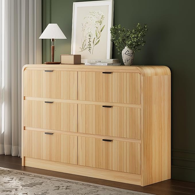 FURSUN Fluted 6 Drawers Dresser - Image 8