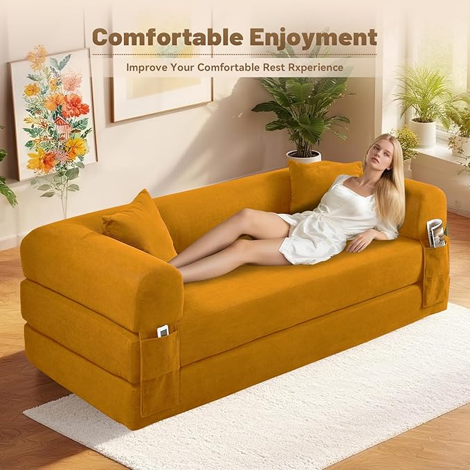 Convertible Futon Sofa Bed, Queen Sleeper Sofa Bed, Compressed Couch in a Box - Image 4
