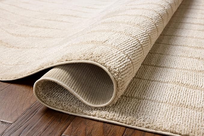 Loloi Chris Loves Julia Calvin Collection CLV-02 Ivory/Oatmeal 5'-3" x 5'-3" - Image 5