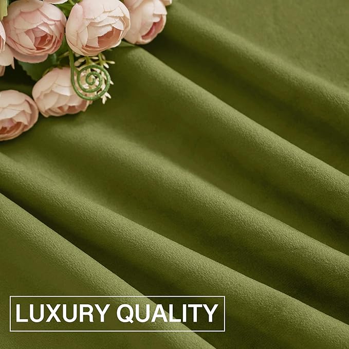 StangH Olive Green Velvet Curtains - Image 8