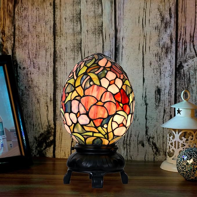 Egg Lamp - 12" H - Stained Glass Lamp - Unique Lamps - Tiffany Lamp Style - Image 2