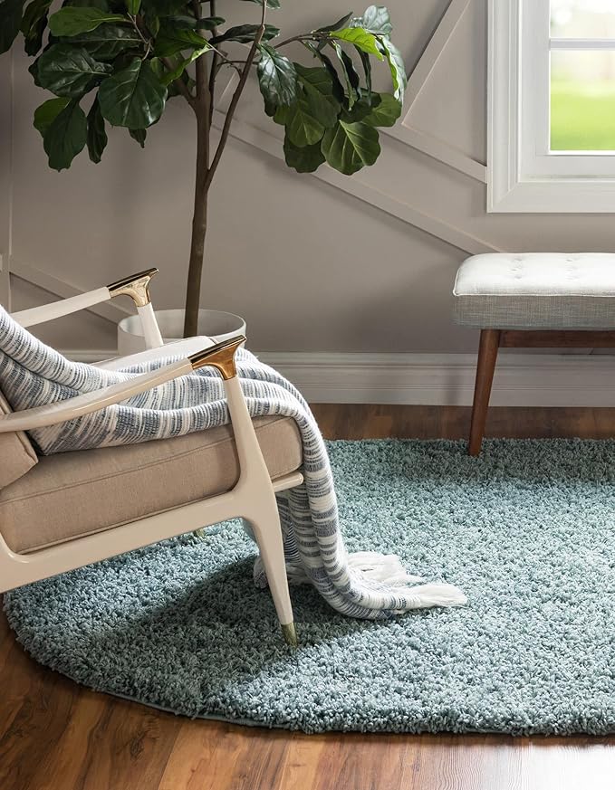 Unique Loom Solid Shag Collection Area Rug - Image 4