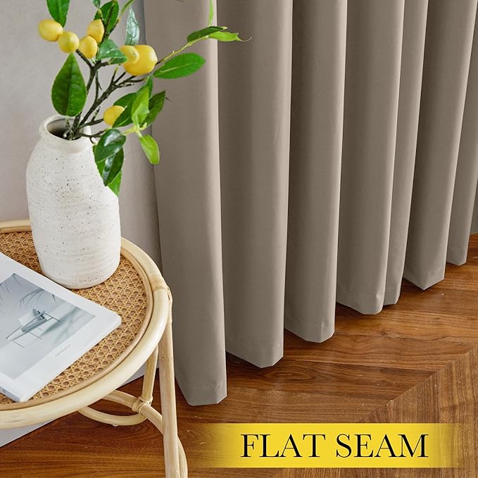 NICETOWN 100% Blackout Tan Curtains - Image 7