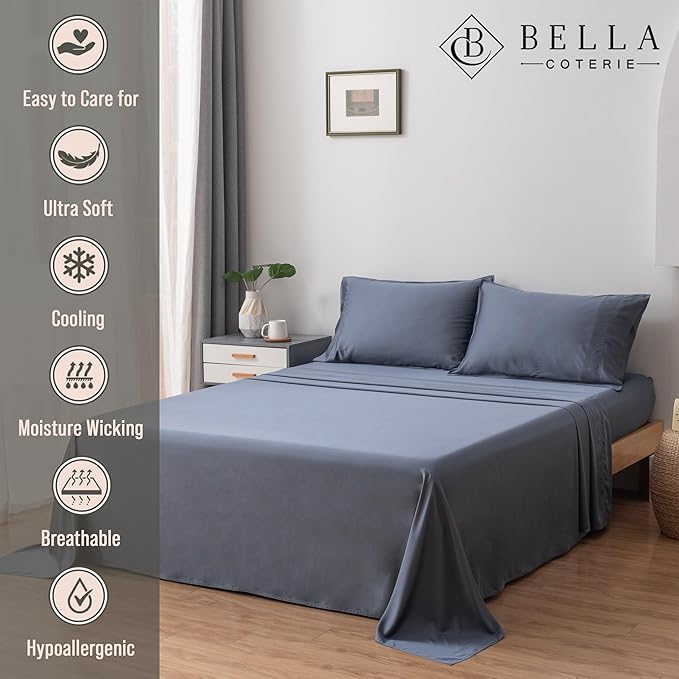 Bella Coterie Luxury Bamboo Viscose Cal King Size Sheet Set | 100% Organically - Image 2