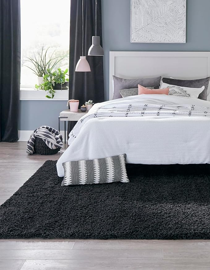 Unique Loom Solid Shag Collection Area Rug - Image 2
