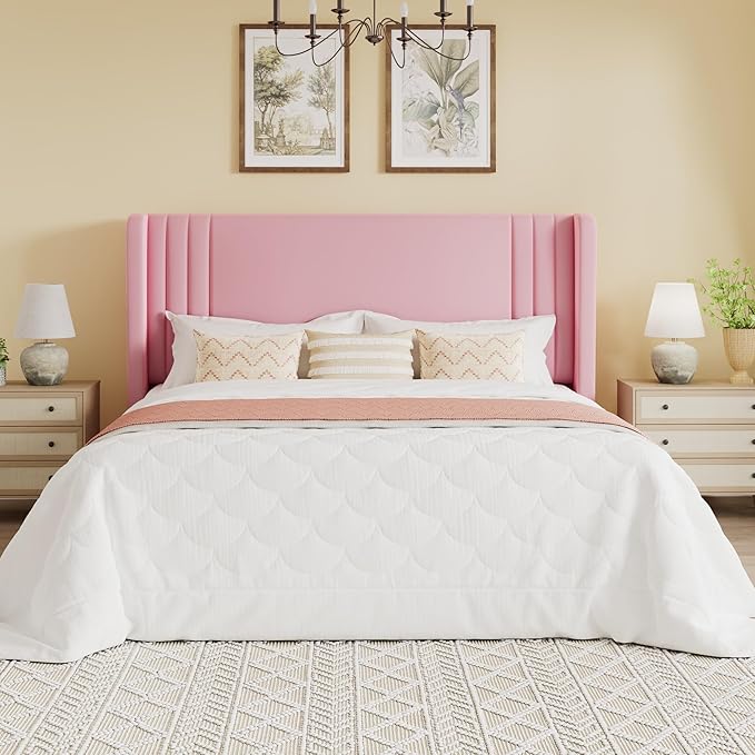 SHA CERLIN Queen Size Velvet Upholstered Platform Bed Frame - Image 3