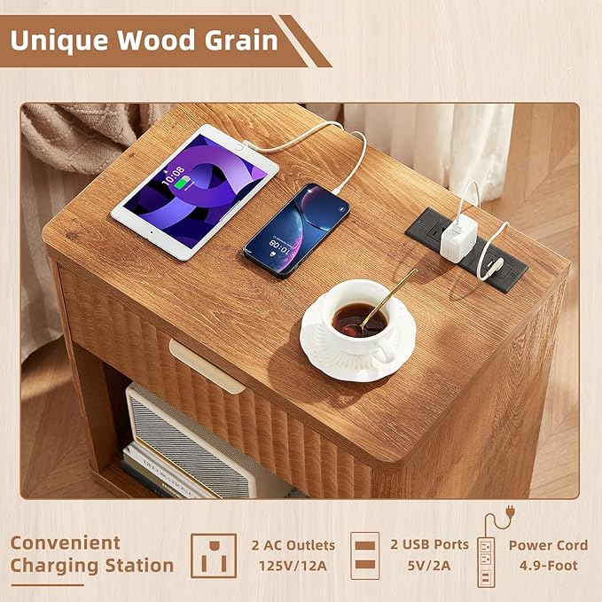 LEYAOYAO Fluted Nightstand - Image 7