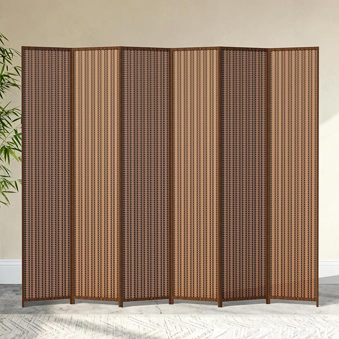 6 Panel Room Divider and Extra Wide Folding Privacy Screen, 94.5" W x 67" H by cocosica