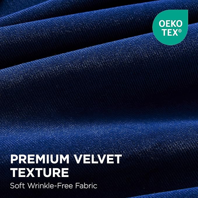 Joydeco Royal Blue 100% Blackout Curtains 120 Inch 2 Panels, Luxury Thermal - Image 2