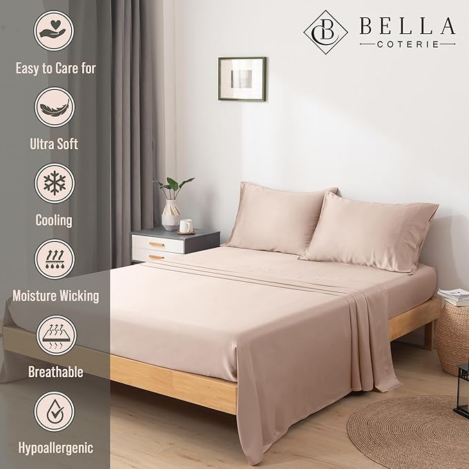 Bella Coterie Luxury Bamboo Viscose Twin Size Sheet Set | 100% Organically - Image 2