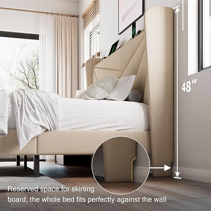 Queen Size Upholstered Bed Frame - Image 7