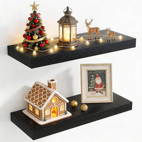 24 Inch Floating Shelves for Wall, 8 Inch Deep Floating Shelf for Storage & by Axeman