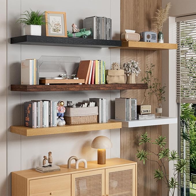 Heimlove 55 x 12 inch Extra Long Floating Shelves - Image 2