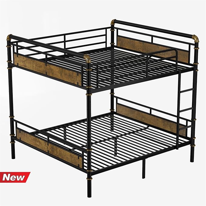 Higher Quality & Stronger Heavy Duty Metal Bunk Bed Frame Queen Over Queen Size - Image 9