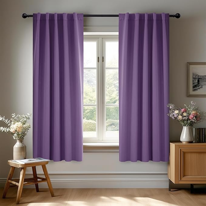 Deconovo Blackout Curtains, Thermal Insulated, W42 x L54 2 Panels, Back Tab by Deconovo