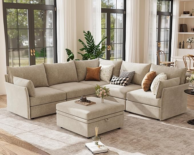 ABCASA 103.5" Oversized Modular Sectional Sofa, L Shaped Convertible Couch by ABCASA