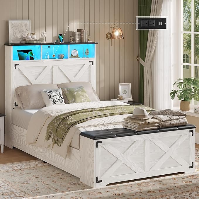 Hasuit Farmhouse Bed Frame Twin Size - Image 3