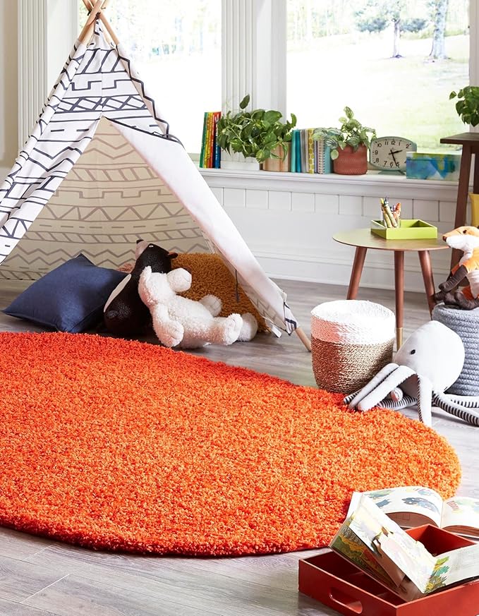 Unique Loom Solid Shag Collection Area Rug - Image 3
