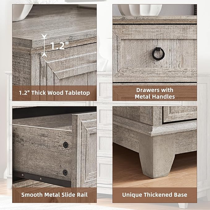 6 Drawer Dresser for Bedroom, Farmhouse Dresser - Image 6