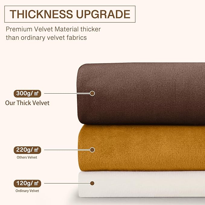 StangH Reddish Brown Curtains 90 Inch, Luxury Soft Velvet Thermal Insulated - Image 5