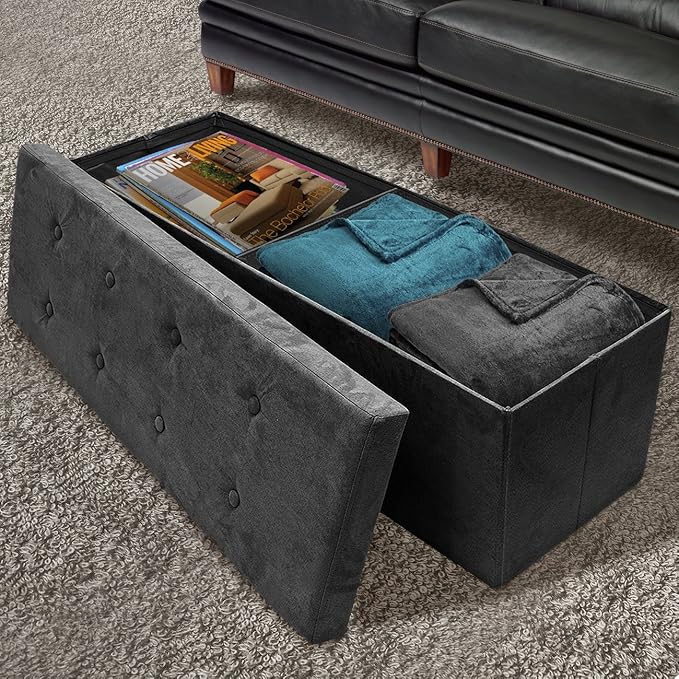 Sorbus Storage Ottoman Bench – for Living Room, End of Bed, Bedroom Bench 43 in - Image 9