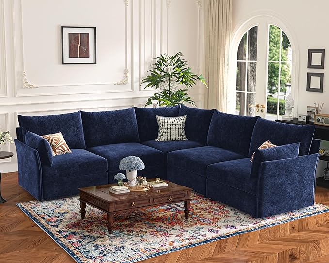 ABCASA 135.5" Oversized Modular Sectional Sofa, L Shaped Convertible Couch - Image 8