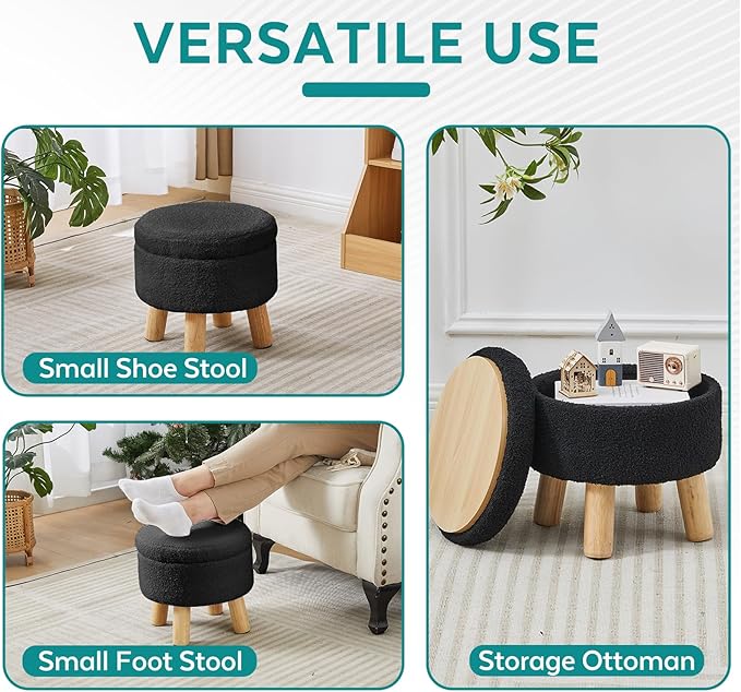 FIMIVIBI Small Foot Stool Ottoman - Image 5
