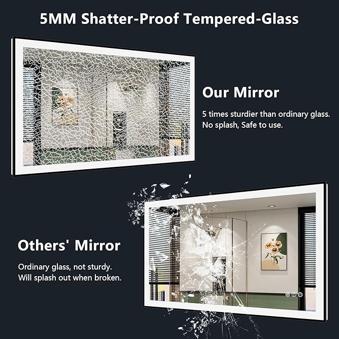 YEELAIT 32x36 Inch LED Bathroom Mirror - Image 7