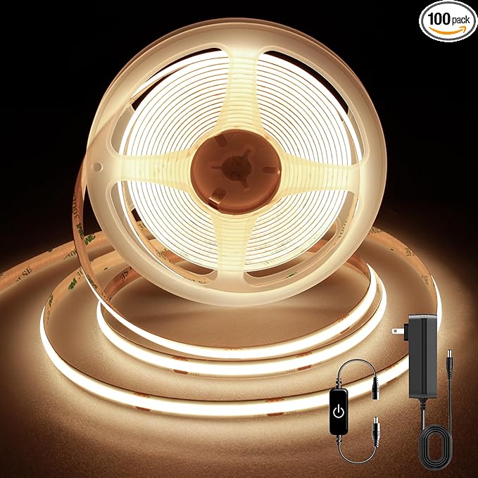 COB LED Strip, LED Strip Lights 5M/16.4ft, Touch Dimmable LED Strips, 3000K by PanderyCOBLightUPYourLife