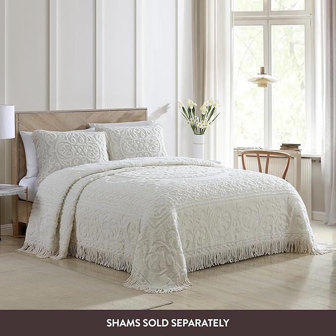 Beatrice Home Fashions Medallion Chenille Bedspread - Image 3