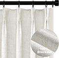 Topfinel 100% Blackout Linen Curtains 72 Inch Length, Pinch Pleated Oatmeal by Topfinel
