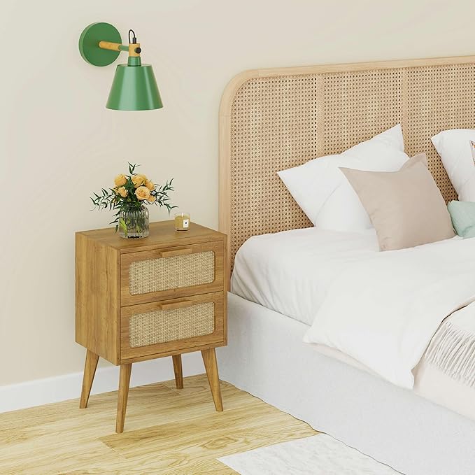 YAUKOMEL Rattan Nightstand, End Table, Side Table - Image 6