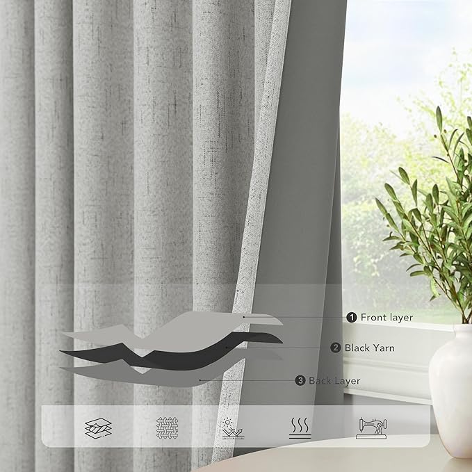 Gray Room Darkening Curtains 96 Inches Long - Image 5
