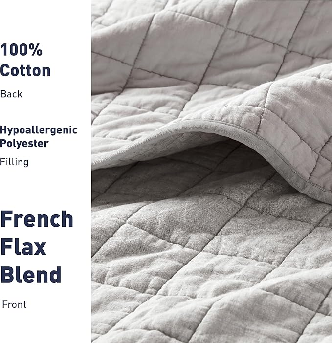 Hyde Lane Luxury Linen Quilt Set King Size, Organic European Flax Cotton Blend - Image 6