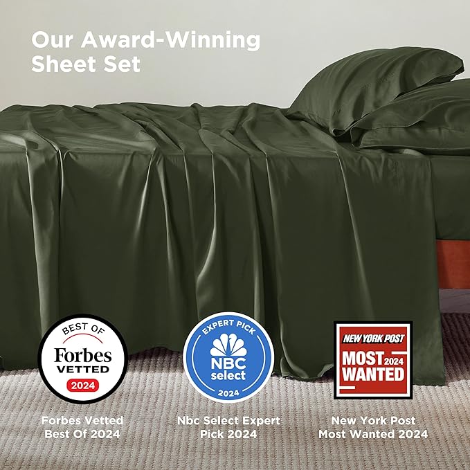 Bedsure Full Size Bed Sheets, Cooling Sheets, Rayon Derived from Bamboo - Image 2