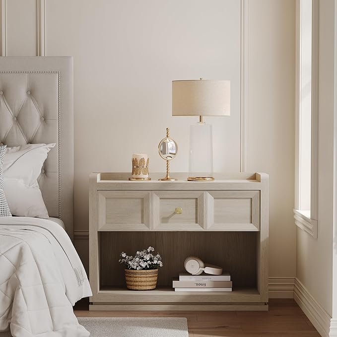 SICOTAS 31" Wide Nightstands Set of 2, Large Night Stands - Image 3