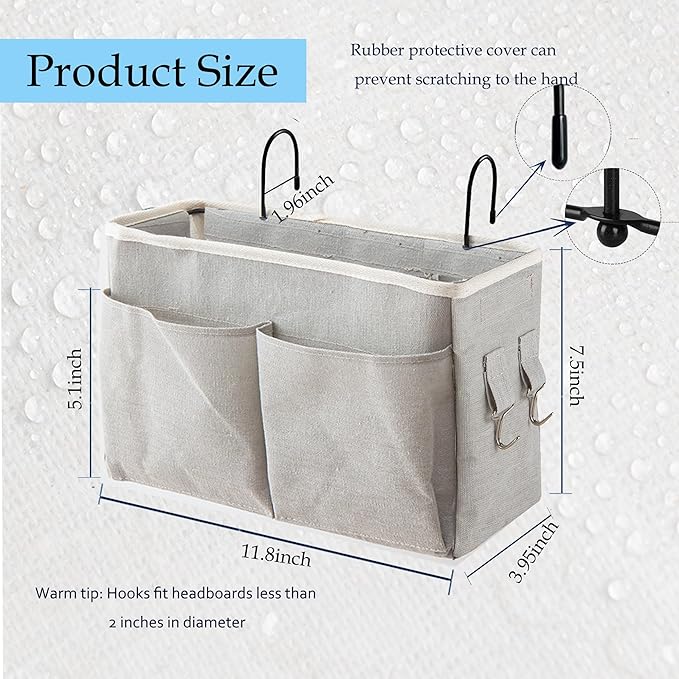 Someteth Bedside Caddy, Bedside Hanging Storage Organizer - Image 3