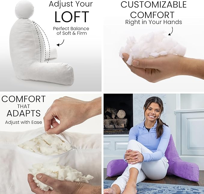 Husband Pillow Light Purple, Original Reading Pillow in Bed Rest Chair - Image 6