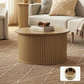 mopio Quin Tambour Round Circle Coffee Table by MopioInc