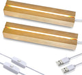 ZEERSHEE 2 Pcs 9.4 Inch Wooden Rectangle LED Light Display Pedestal by ForCrystalLovers