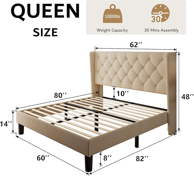 iPormis Queen Platform Bed Frame - Image 2