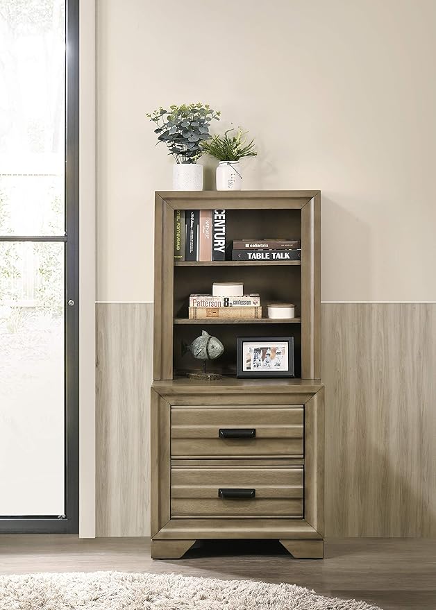 Roundhill Furniture Loiret Light Gray Finish Wood Storage Platform WallBed - Image 6