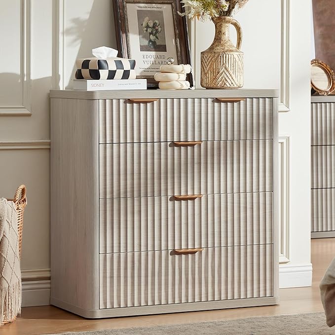 LEYAOYAO Fluted 5 Drawers Dresser by LEYAOYAO-Findtheshiningpointofyourideallife%EF%BC%81