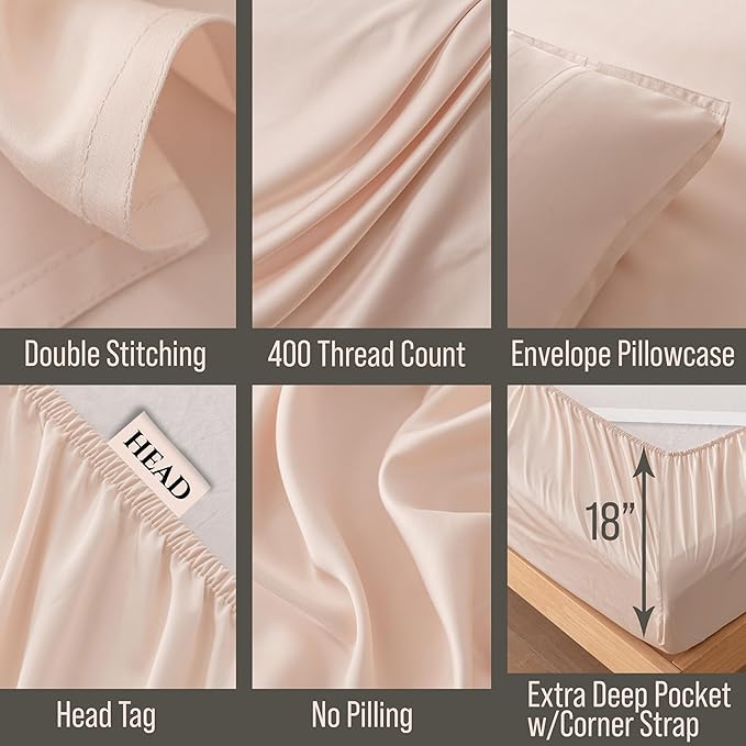 Bella Coterie Luxury Bamboo Viscose Queen Size Sheet Set | 100% Organically - Image 3
