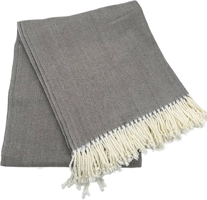 Alashan Cotton Acrylic Adirondack Herringbone Woven Throw by Alashan